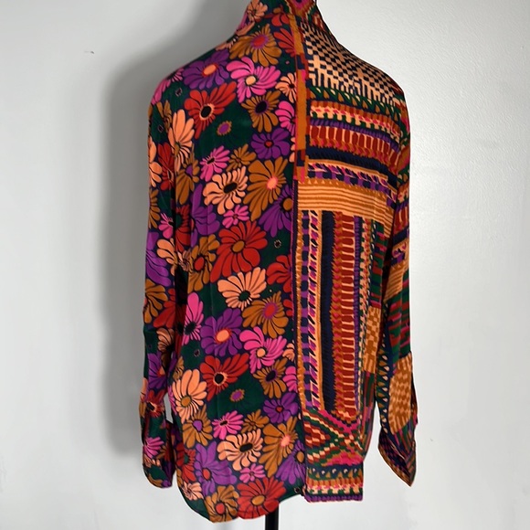 FARM RIO CLASSIC BUTTON DOWN SKIRT FLORAL PRINT-SIZE S MULTICOLOR NWT - Picture 7 of 10